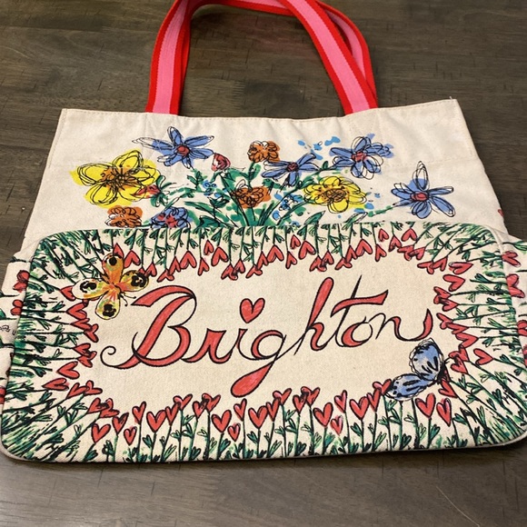 Brighton Love Tweet Tote Bag Butterfly Bird Canvas - Picture 4 of 11